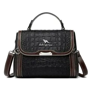 Vintage crocodile pattern satchel bag