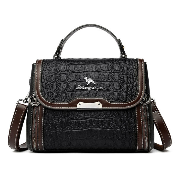 Vintage crocodile pattern satchel bag