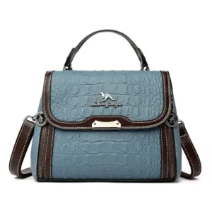 Vintage crocodile pattern satchel bag