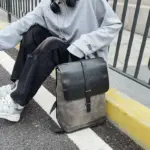 Vintage high quality leather backpack - Image 8