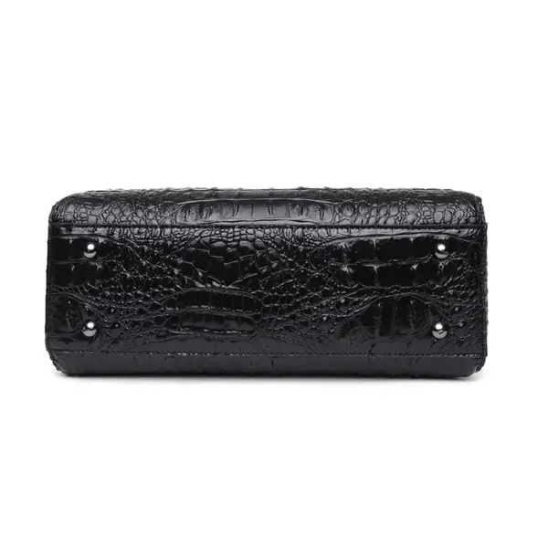 Luxury Circular Crocodile Pattern Shopping Tote - Image 4