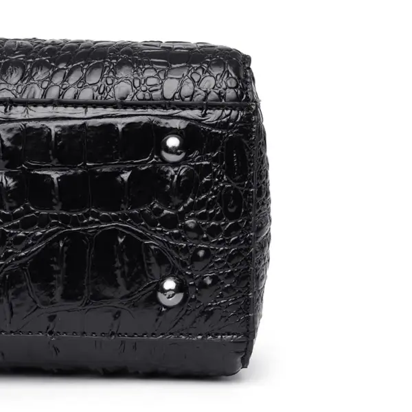 Luxury Circular Crocodile Pattern Shopping Tote - Image 5