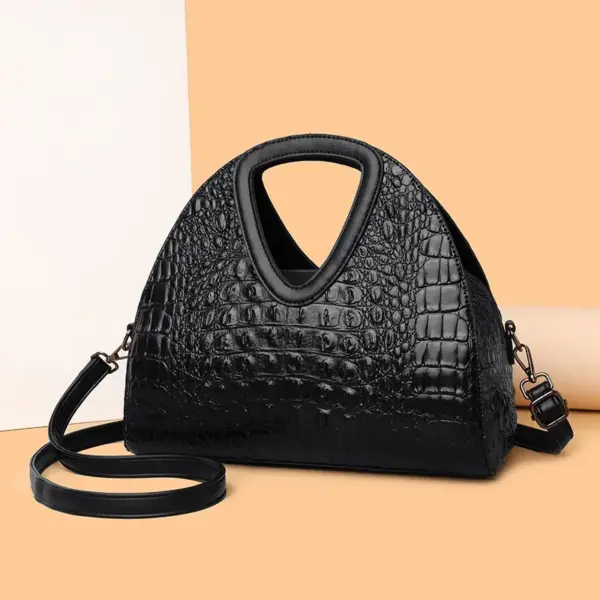 Luxury Circular Crocodile Pattern Shopping Tote - Image 11