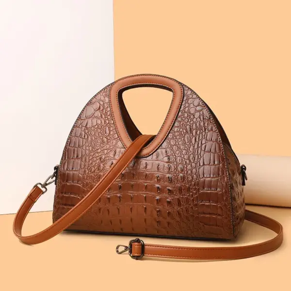 Luxury Circular Crocodile Pattern Shopping Tote - Image 13