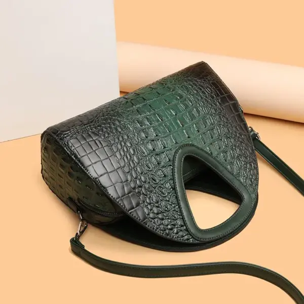 Luxury Circular Crocodile Pattern Shopping Tote - Image 14