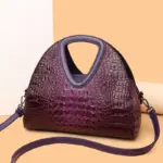 Luxury Circular Crocodile Pattern Shopping Tote - Image 15