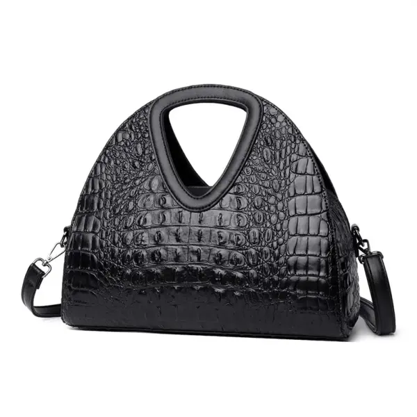 Luxury Circular Crocodile Pattern Shopping Tote - Image 2