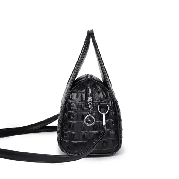 Luxury Circular Crocodile Pattern Shopping Tote - Image 3