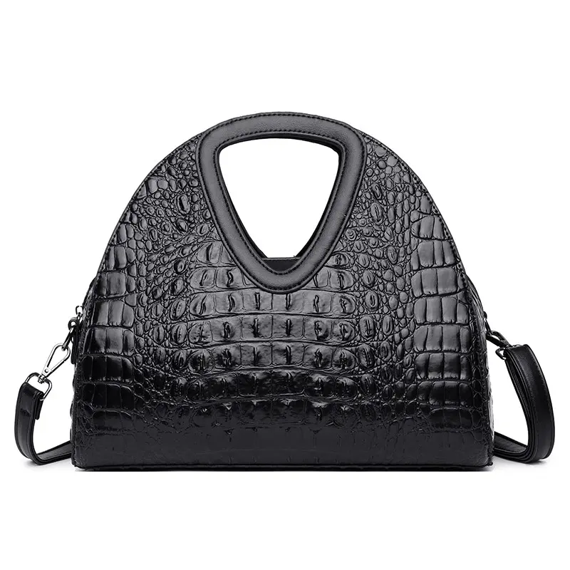 Luxury Circular Crocodile Pattern Shopping Tote