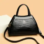 Crocodile pattern bright leather tote bag - Image 12
