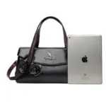 Flower embossed luxury shopping tote - Image 3