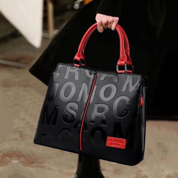 Letter indentation pattern chic tote bag - Image 2
