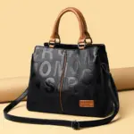 Letter indentation pattern chic tote bag - Image 13