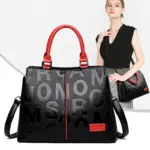 Letter indentation pattern chic tote bag - Image 3