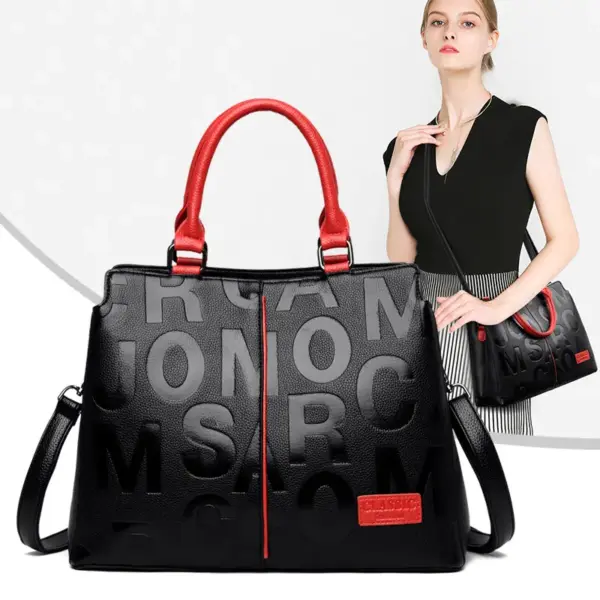 Letter indentation pattern chic tote bag - Image 3