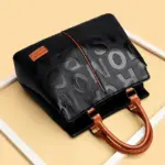Letter indentation pattern chic tote bag - Image 16