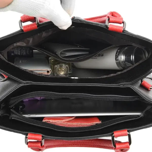 Letter indentation pattern chic tote bag - Image 19