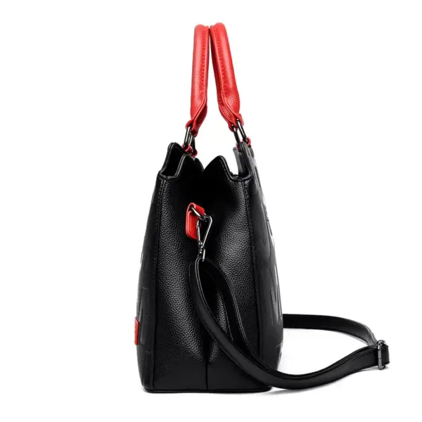 Letter indentation pattern chic tote bag - Image 4