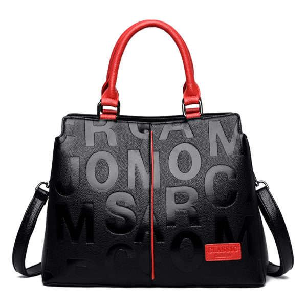 Letter indentation pattern chic tote bag - Image 1
