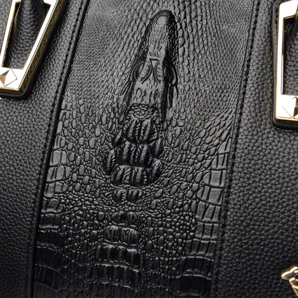 Luxury crocodile decor women shopping tote - Image 8