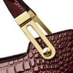 Premium bright leather crocodile pattern bag - Image 5