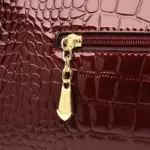Premium bright leather crocodile pattern bag - Image 7
