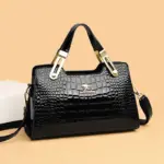 Premium bright leather crocodile pattern bag - Image 11