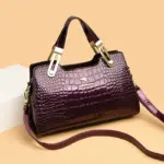 Premium bright leather crocodile pattern bag - Image 12