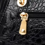 Luxury zipper pattern crocodile tote bag - Image 9