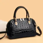 Luxury zipper pattern crocodile tote bag - Image 14