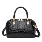 Luxury zipper pattern crocodile tote bag