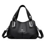 Elegant soft leather casual tote