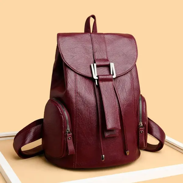 Stylish high quality leather backpack - Image 11