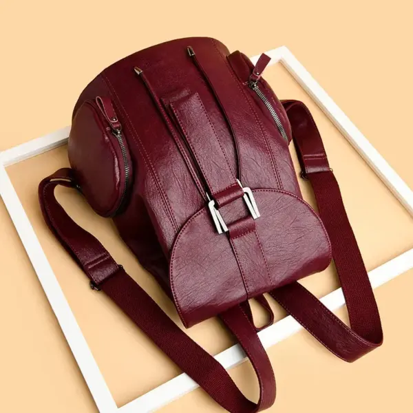 Stylish high quality leather backpack - Image 12