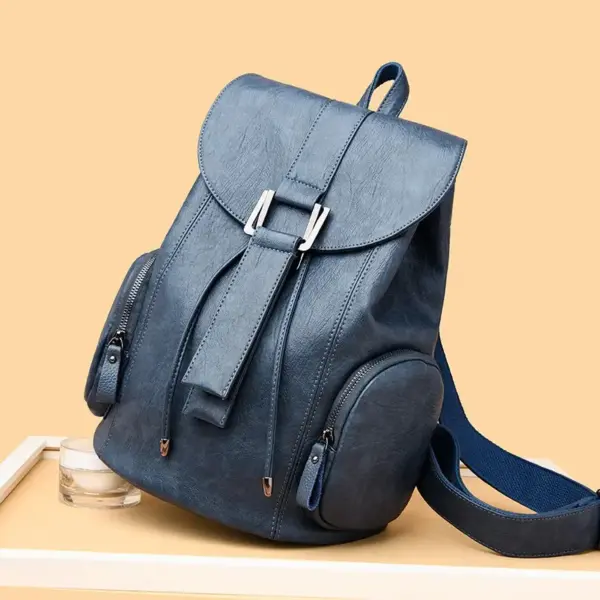 Stylish high quality leather backpack - Image 14