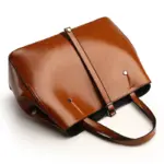 Vintage classic oil wax leather tote bag - Image 5