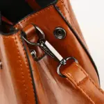 Vintage classic oil wax leather tote bag - Image 12