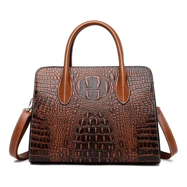 Crocodile embossed vintage women tote bag - Image 26