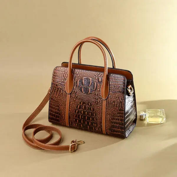 Crocodile embossed vintage women tote bag - Image 18