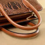 Crocodile embossed vintage women tote bag - Image 11