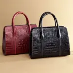 Crocodile embossed vintage women tote bag - Image 9