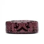 Flower embossed ring handle vintage handbag - Image 4