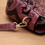 Flower embossed ring handle vintage handbag - Image 15