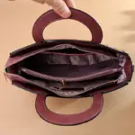 Flower embossed ring handle vintage handbag - Image 16