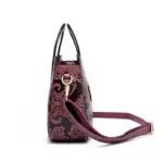 Flower embossed ring handle vintage handbag - Image 2