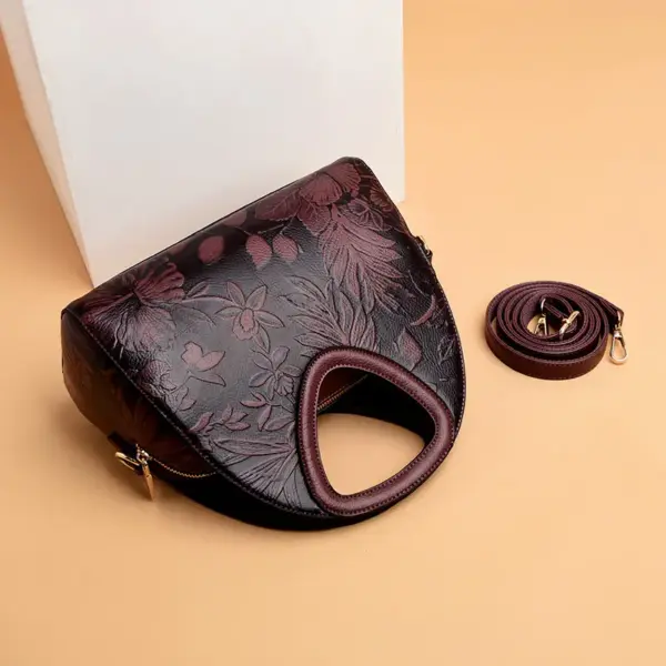 Flower embossed vintage tote bag - Image 8