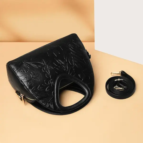 Flower embossed vintage tote bag - Image 12