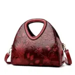 Flower embossed vintage tote bag