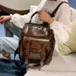 High quality vintage premium leather backpack - Image 2