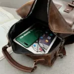 High quality vintage premium leather backpack - Image 12